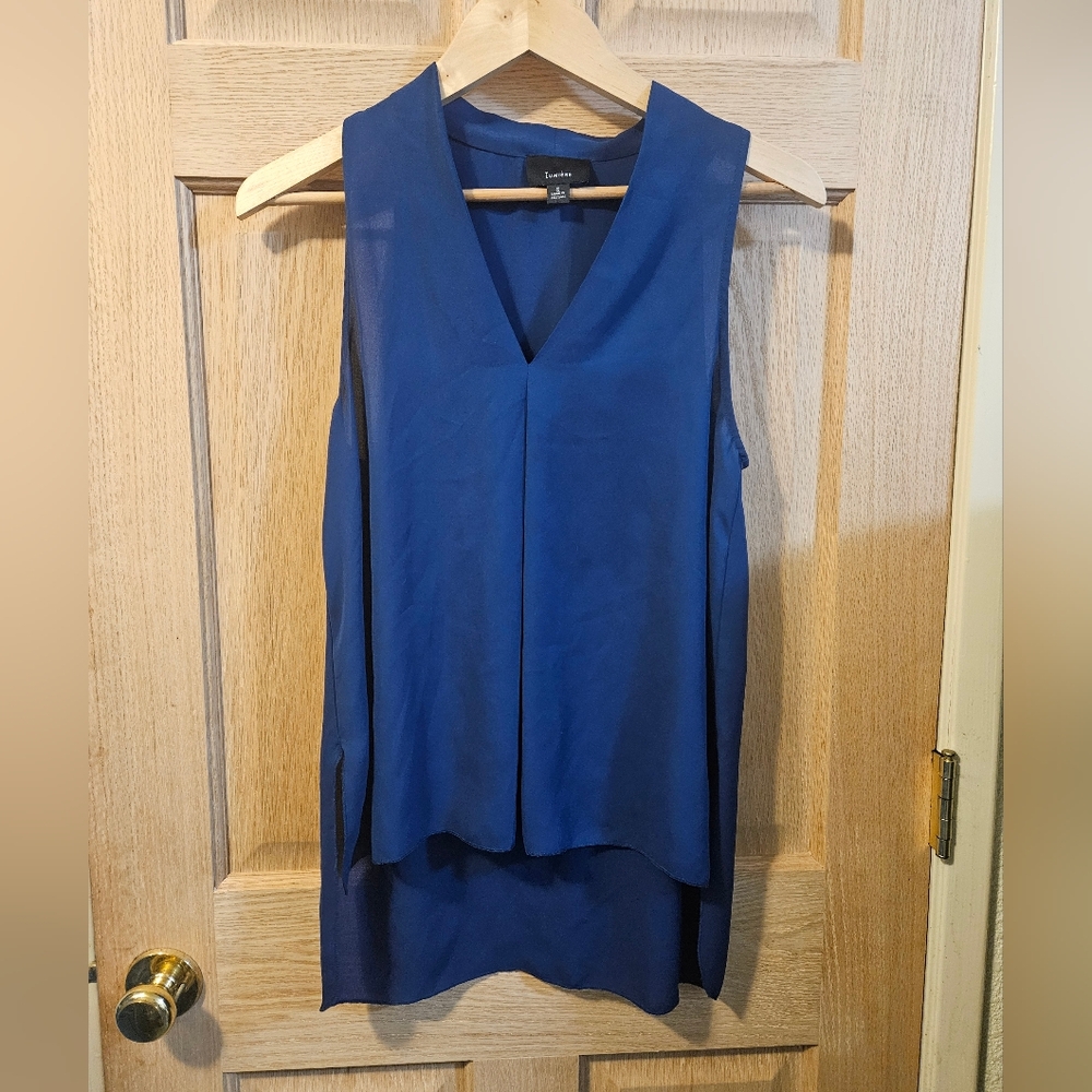 Small Sheer Lumiere Women's Blue Sleeveless Top